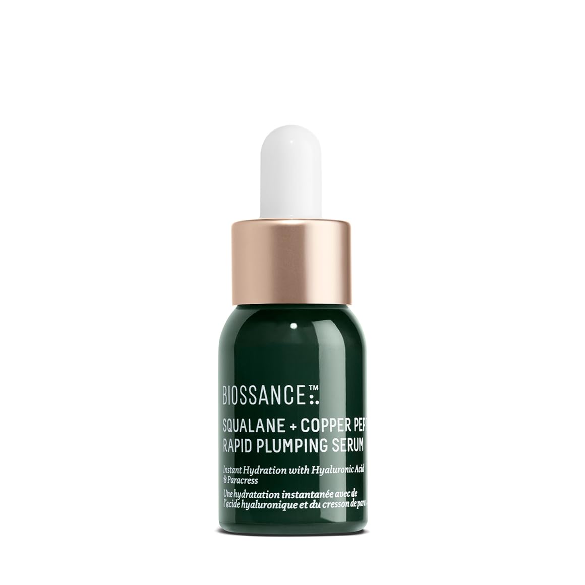 Biossance Squalane + Copper Peptide Rapid Plumping Serum. Powerfully Hydrating Face Serum that Instantly Plumps and Firms with Collagen Boosting Copper Peptides, (0.4 ounces) - Travel…