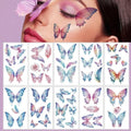 Glitter Butterfly Temporary Tattoos for Women - 50 Pieces