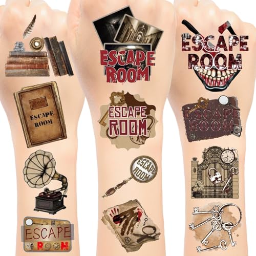 96 Escape Room Temporary Tattoos - Party Favors & Decorations