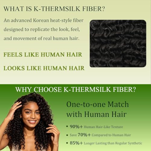 12 Inch Pre-Looped Burmese Curly Crochet Hair 8 Pack 1B 14in Tips — K-ThermSilk Fiber
