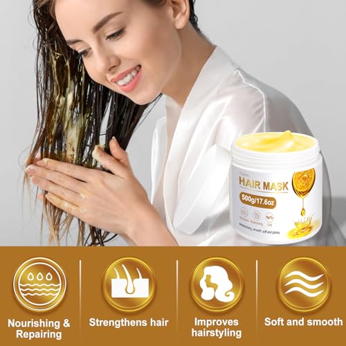 TUXIYA Deep Conditioning Hair Mask with Collagen & Keratin - 17.6oz Nourishing Treatment for Damaged Hair