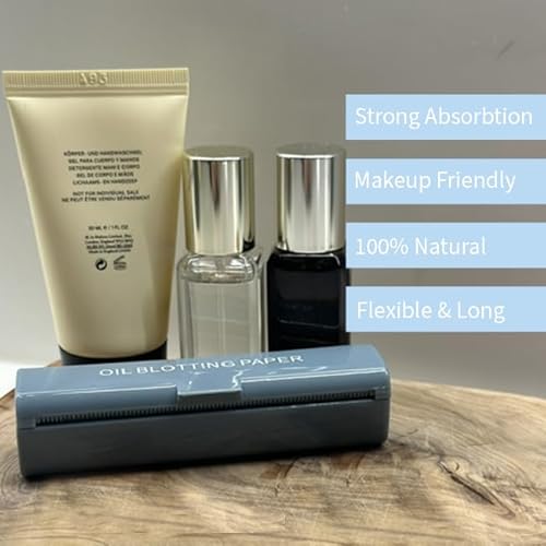 Natural Oil Blotting Papers, 100% Natural Pulp Paper, 1 Prefill Roll and 2 Refill Rolls, Soft Touch Oil Control for Face