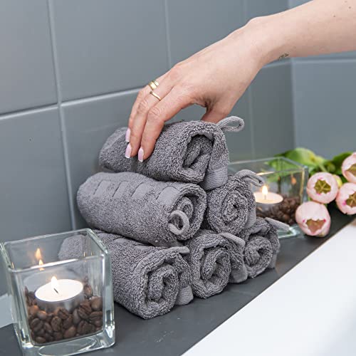 Bath Mitts 6-Pack Washcloths - 6" x 9" Cotton Loop