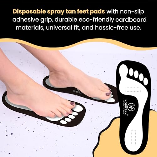 Spray Tan Feet Pads 25Pairs Disposable & Economic for Spray tanning,Use in Tanning booth,Sunless Tanning at Home or Beauty Salon-Non Slip-Comfortable-Hygienic-Ultra Bronzing (Black)