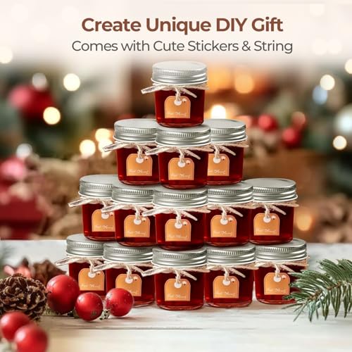 ComSaf 2 oz Mini Mason Jars, 48 Pack with Lids