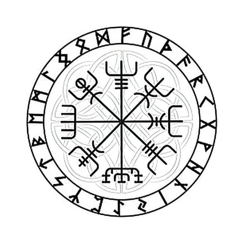 6 Sheets Temporary Tattoos Vegvisir Compass Vikings Temporary tattoo Neck Arm Chest for Women Men Adults Vegvisir Tattoo