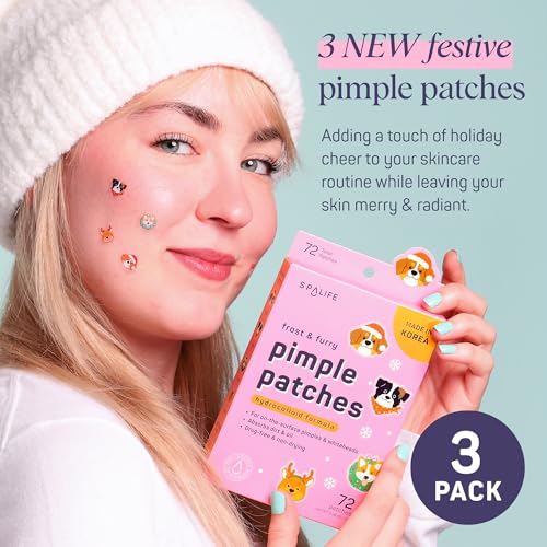 SpaLife Beauty Frosty Friends Pimple Patches for Face | Korean Hydrocolloid Zit Patches | Pimple Stickers Christmas Gifts for Women | Blemish Patch | Cute Acne Patch | Stocking Stuffers | 216 Count