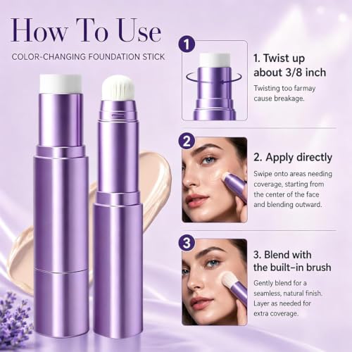 2-in-1 Color-Changing Foundation Stick with Brush
