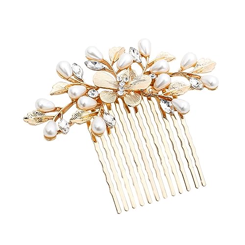 Gold Pearl Bridal Hair Comb - Wedding Hair Accessories