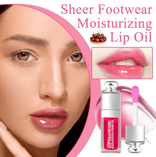 Hydrating Plumping Lip Oil Gloss - Moisturizing Tinted Lip Stain (2pc)