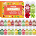 60 Pack Mini Lip Balm Bulk, Natural Lip Balm with Vitamin E & Beeswax, Moisturizing Lip Care for Dry Lips, Perfect for Party Favors, Care Packages & Small Gifts