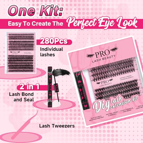 Lash Clusters Kit 280 Pcs - 30D+40D Individual Lashes