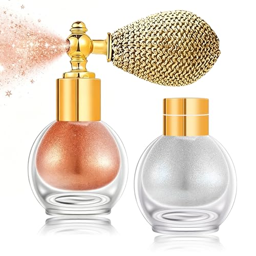 Body Glitter Spray 2 Pack - Rose Gold & Silver Shimmer
