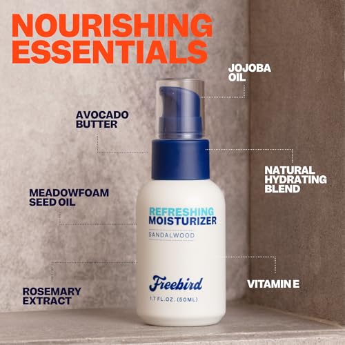 Freebird Exfoliator and Moisturizer - 30mL Purifying Exfoliator and 50mL Hydrating Lotion, Soothes & Prepares Skin, Anti-Pore Clogging, Non-Greasy Formula, Ideal for Bald Men and Women