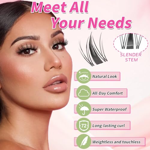 Manga Lash Clusters Kit - Wispy Eyelash Clusters, Individual Lashes Clusters DIY Lash Extension Kit (Fairy kit 150pcs)