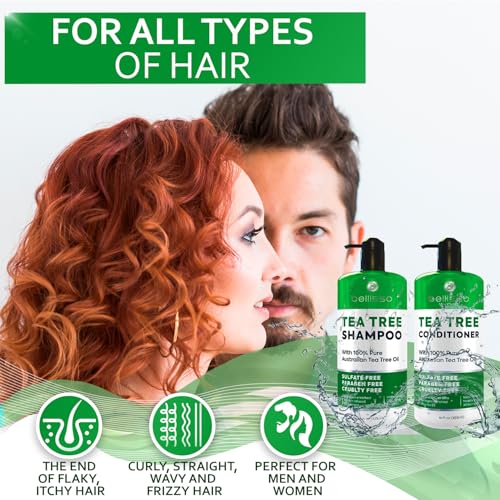 Tea Tree Shampoo & Conditioner Set | Australian Oil, Sulfate Free
