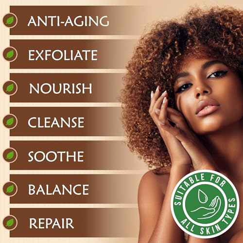 Raw African Black Soap Bar 8 oz. - 100% Pure Natural From Ghana. Acne Treatment, Aids Against Eczema & Psoriasis, Dry Skin, Scars and Dark Spots. Great For Pimples, Blackhead, Face & Body Wash.