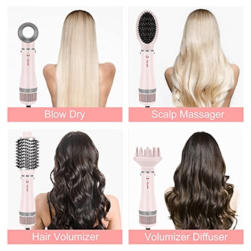 IG INGLAM 4-in-1 Blowout Hair Dryer Brush Set with Interchangeable Heads