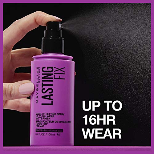 Maybelline New York Facestudio Lasting Fix Makeup Setting Spray, 3.4 fl. oz. and Fit Me Matte + Poreless Mattifying Face Primer Makeup With Sunscreen, SPF 20, 1 Count