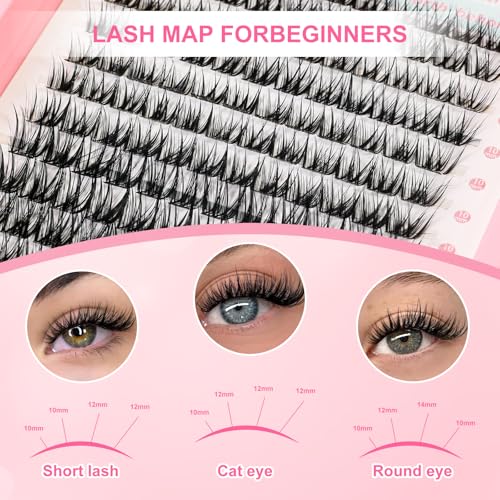 Lash Clusters 10-12mm Wispy Natural Eyelash Extensions 168 PCS
