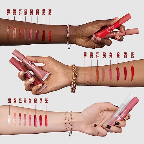 3ina MAKEUP - Vegan - Cruelty Free - The Lip Gloss 385 - Burgundy Lip Gloss - Mirror-effect - Glossy Look - Creamy Texture - Highly Pigmented - Lip Gloss with wand