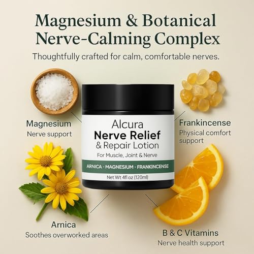 Alcura Lotion, Alcura Cream with Magnesium Massage Body Moisturizer ? 4 fl oz