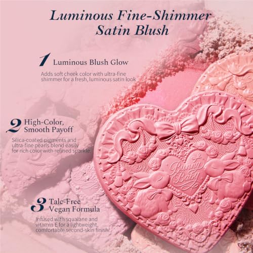 Flower Knows Bunny Garden Satin Blush with 2 Puffs - Ballet Tutu, 0.18oz