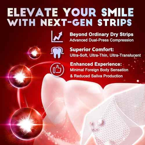 Teeth Whitening Strips for Tooth White: Professional Dentist Formulated Teeth Whitener Enamel-Safe Non-Slip 28 Strips 14 Treatments