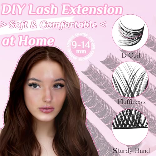 Wispy Lash Clusters 9-14mm D Curl DIY Eyelash Extensions 120pcs