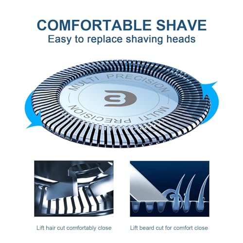 SH30 Replacement Heads Compatible with Philips Norelco Series 3000, 2000, 1000 Shavers, Fit for S1560 Shaver, 6-Pack