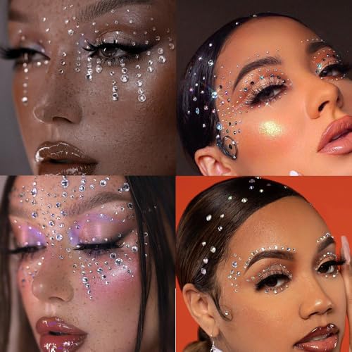 Face Gems Rhinestone Stickers - 1500pcs Self-Adhesive Bling