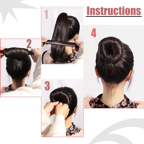 4 Pcs Magic Donut Hair Accessories - Ballet Bun Makers for Women and Kids (4 Blonde)