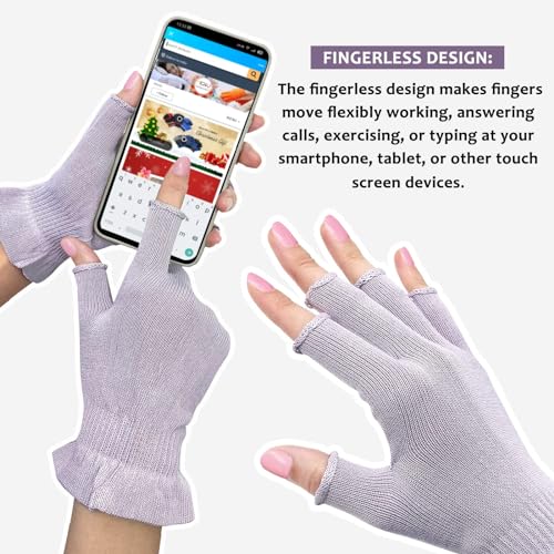 Fingerless Moisturizing Gloves for Dry Hands & Eczema by MIG4U - 3 Pairs