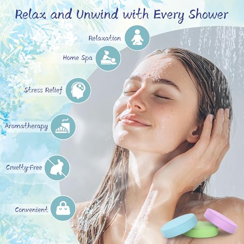 Aromatherapy Shower Steamers - 8 Pack Natural Essential Oils for Relaxation