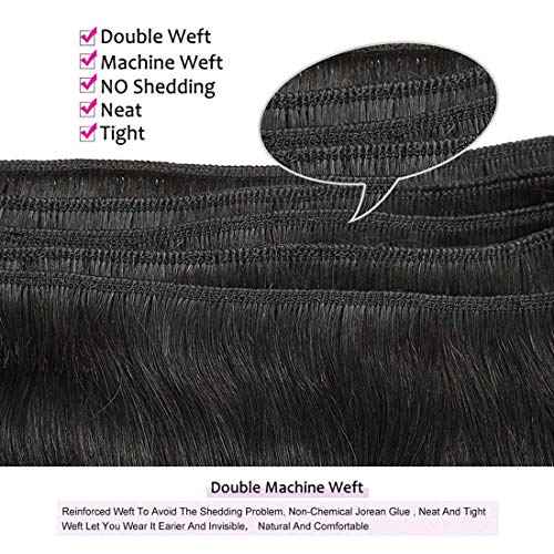 Liang Dian 18 Inch Long Straight Human Hair 4 Bundles Natural Color 12A Brazilian Virgin Hair 100% Unprocessed Straight Bundles Human Hair(18" 18" 18" 18")