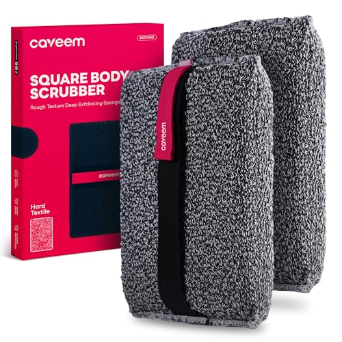 Caveem Exfoliating Body Scrubber Sponge, 2 Pack