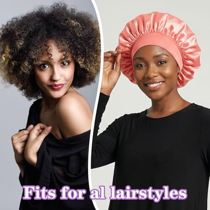 12Pcs Satin Sleep Bonnets for Curly Hair & Braids