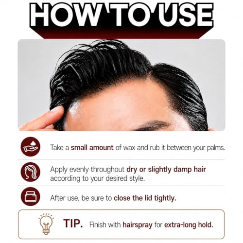 Olive Farm Super Hard Hair Wax for Men – Strong Hold Beeswax Formula, 1.76 oz