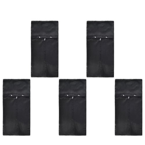 5 Pieces Satin Wigs Storage Bag Hair Extensions Holder Hairpieces Ponytail Bundles Carrier Case with Zipper Folding Hanging Protector Pouch for Travel Daily Use (Black)