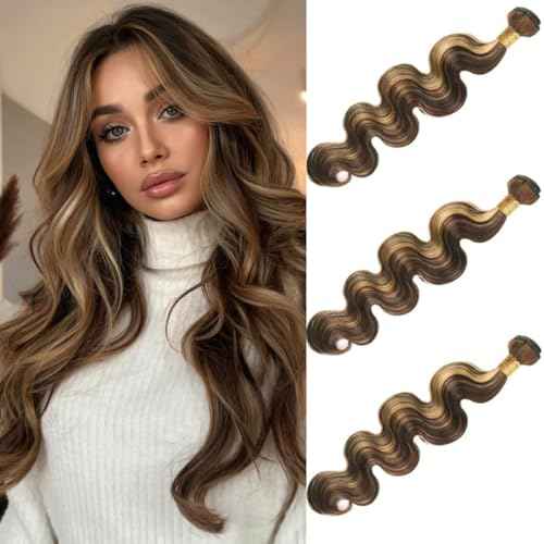 Body Wave Human Hair 3 Bundles 18 20 22Inch Honey Blonde Highlight Human Hair Bundle Brazilian Virgin Hair Quick Weave P4/27