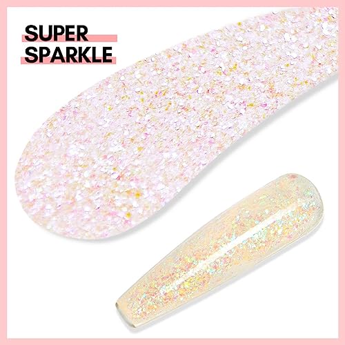 Makartt Acrylic Powder 2oz Pink Colored Glitter Acrylic Nail Powder DIY Nail Art for Beginner Acrylic Nail Powder Nail Extension Carving Gifts for Women Confetti Crush