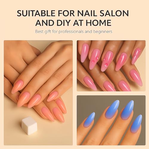 HomTop Ombre Nail Art Sponge Kit with Stainless Steel Grab Pen (150 Pcs)