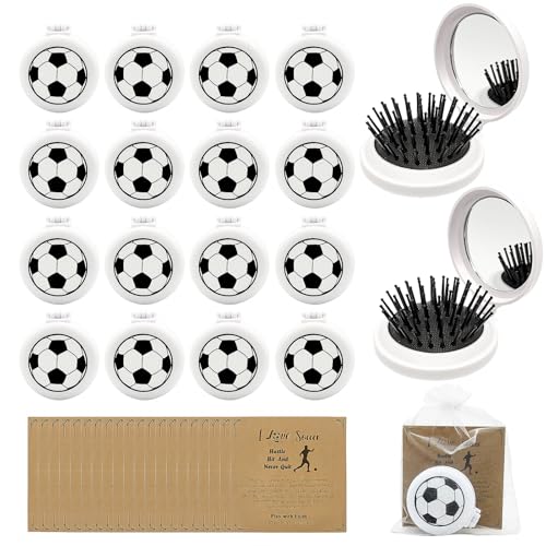 Mini Folding Hair Brush with Mirror – 20 Pack