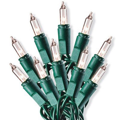 Noma/Inliten 48150-88 Holiday Wonderland Clear Green Wire Christmas Mini Light Set, 300 Count