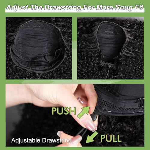 Kinky Curly Half Wig Human Hair 200 Density Wear Go Glueless Wigs Human Hair 3 In 1 Seamless Flip Half Wigs for Women 24 Inch Drawstring Curly Headband Wig Human Hair Beginner Friendly