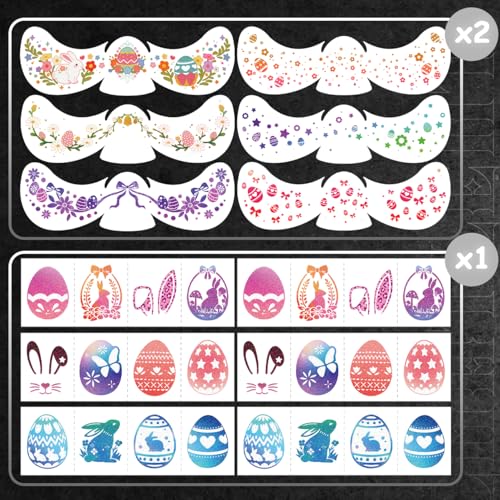 CHARLENT Glitter Easter Face Tattoos | 36 Freckles Patches