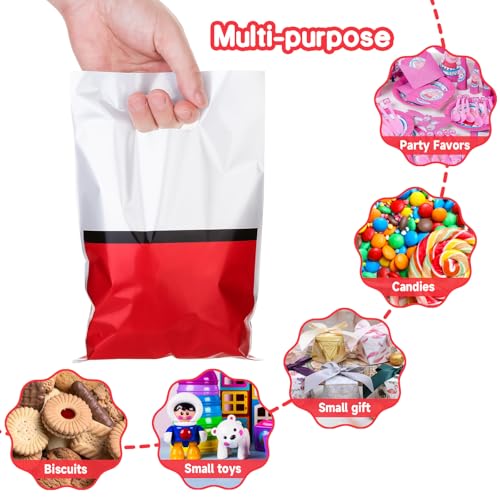 40Pc Red & White Party Favor Bags with Handles