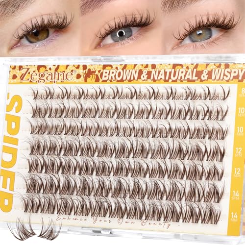 Brown Spider Lash Clusters CD-Curl 8-14MM Invisible Band