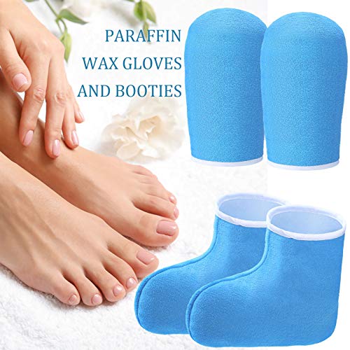 Geyoga Paraffin Wax Mitts and Booties Set, Terry Cloth Spa Gloves (4 Pcs)