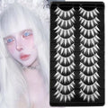 False lashes White 10 Pairs Manga Lashes Anime Cosplay Lashes Spiky Manga Style Lashes Janpanese 16mm Extension Natural Manhua Doll Eye Lashes Halloween Makeup Look by AUGENLI